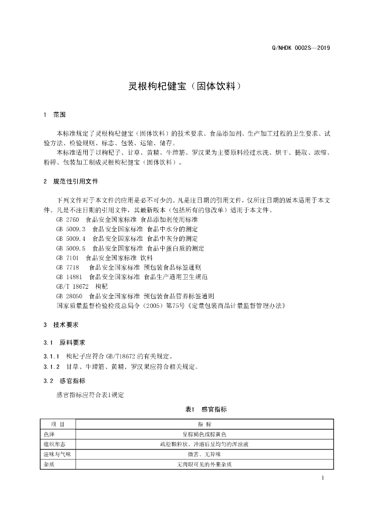 Q/NHDK 0002S-2019 标准预览