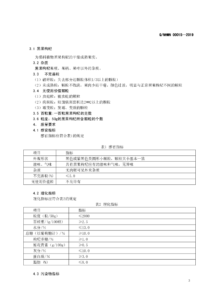 Q/NHMN 0001S-2019 标准预览