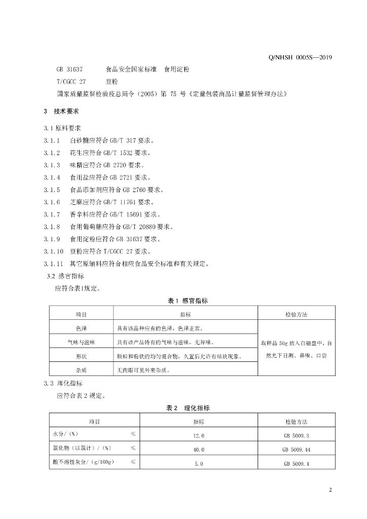 Q/NHSH 0005S-2019 标准预览