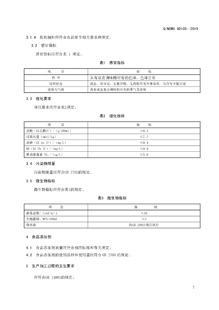 Q/NSWX 0010S-2019 标准预览