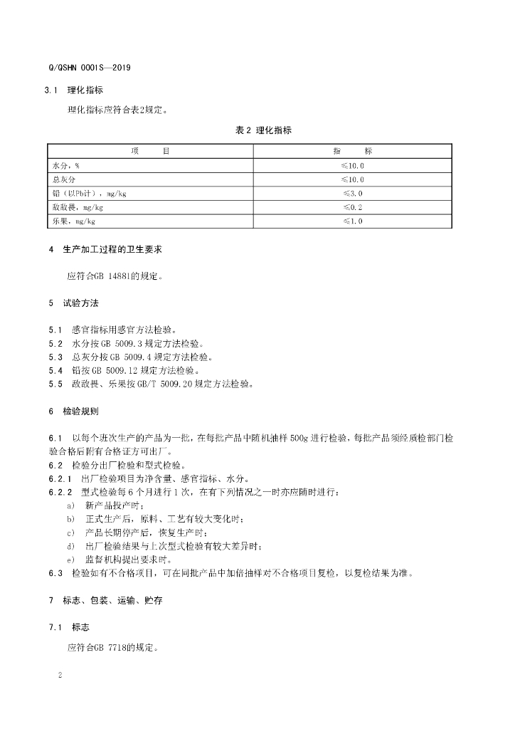 Q/QSHN 0001S-2019 标准预览