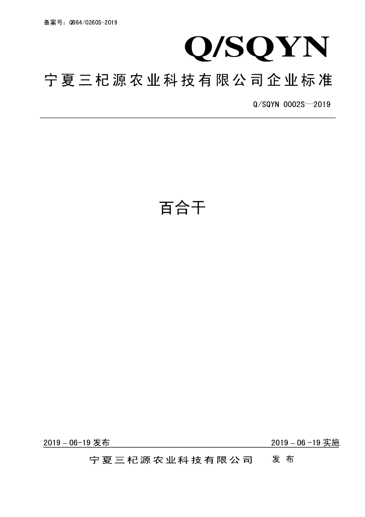Q/SQYN 0002S-2019 标准预览