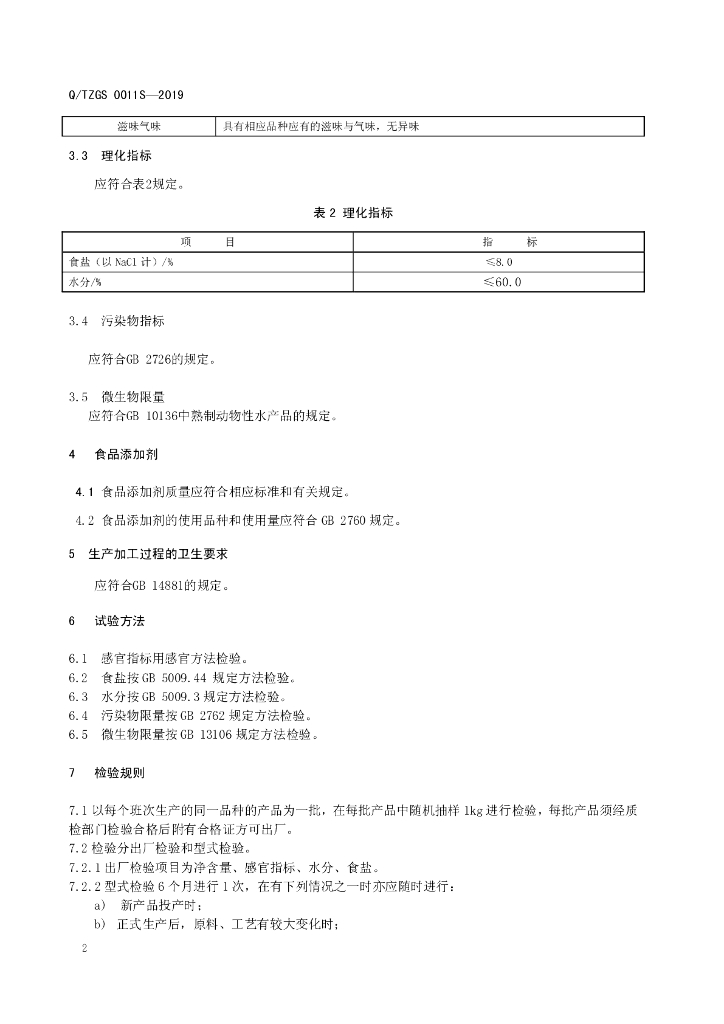 Q/TZGS 0011S-2019 标准预览