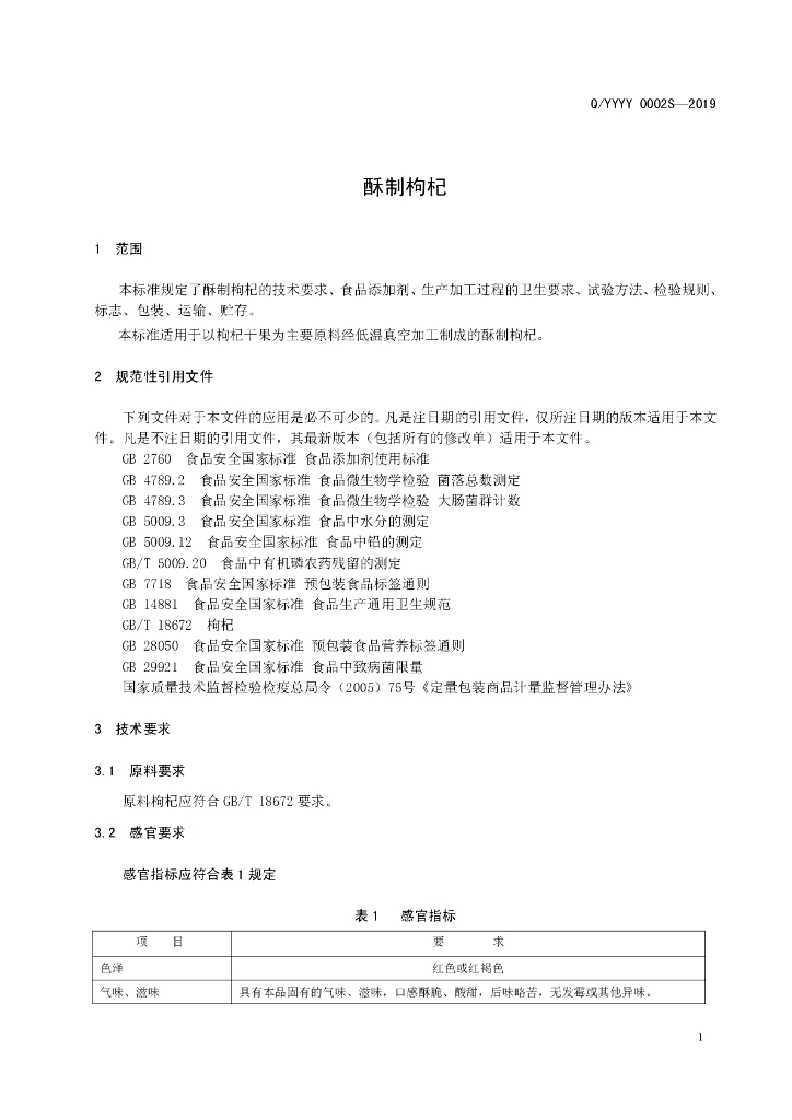 Q/YYYY 0002S-2019 标准预览