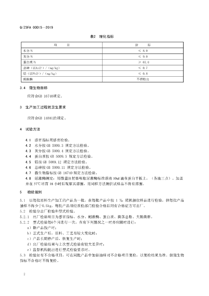 Q/ZSFA 0001S-2019 标准预览