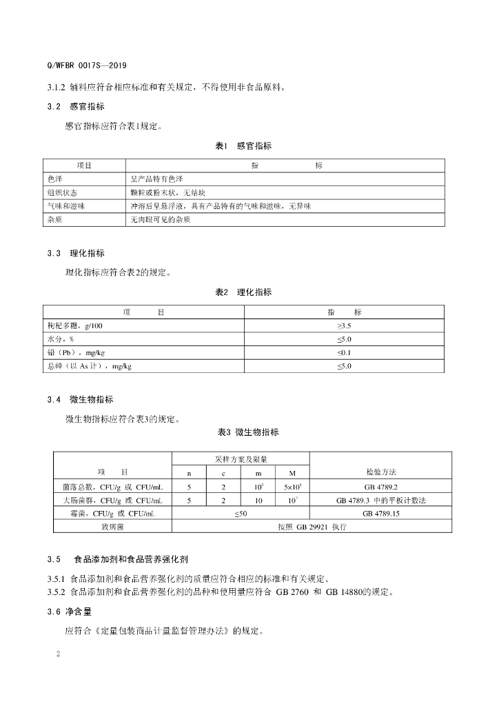 Q/WFBR 0017S-2019 标准预览