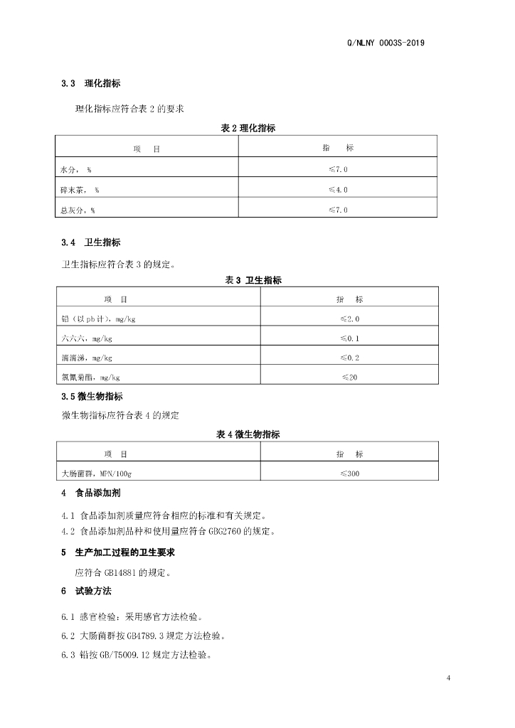 Q/NLNY 0003S-2019 标准预览