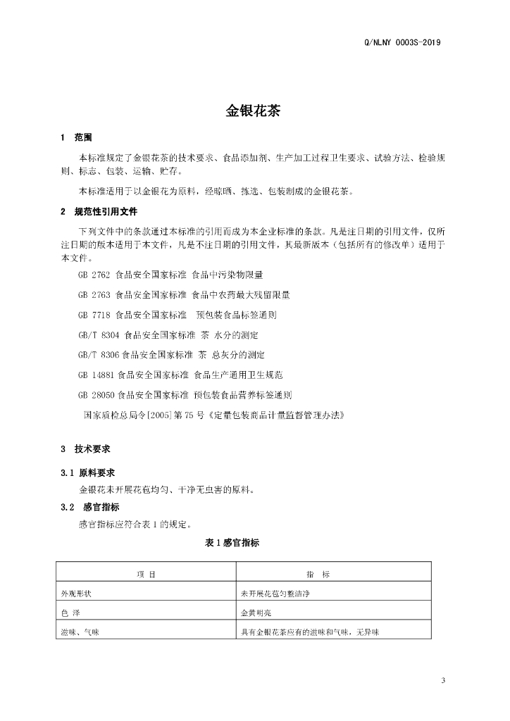 Q/NLNY 0003S-2019 标准预览