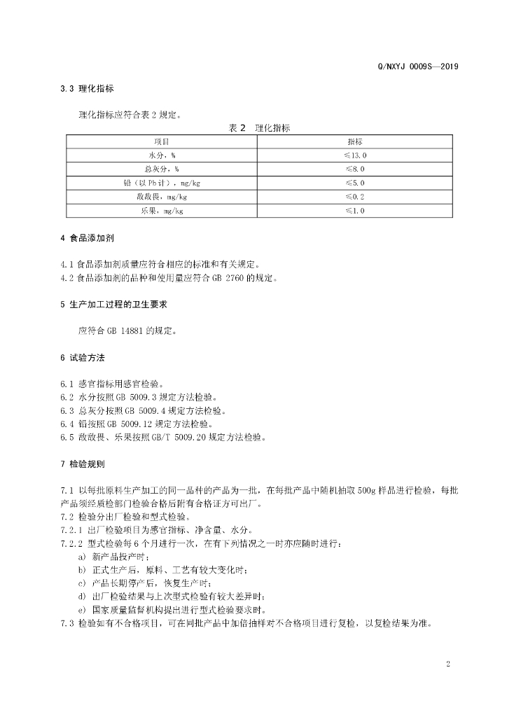 Q/NXYJ 0009S-2019 标准预览
