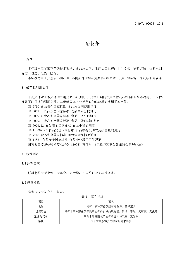 Q/NXYJ 0009S-2019 标准预览
