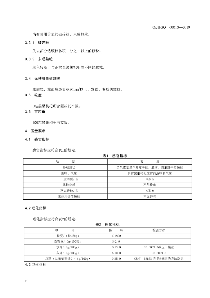 Q/JHGQ 0001S-2019 标准预览