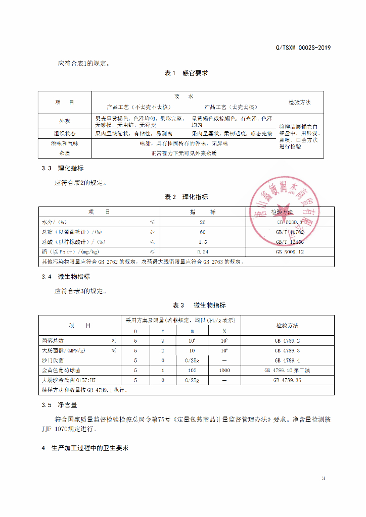 Q/TSXM 0002S-2019 标准预览