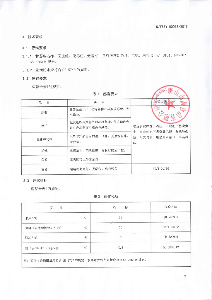 Q/TSSY 0003S-2019 标准预览