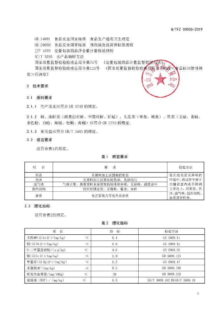 Q/TFZ 0005S-2019 标准预览