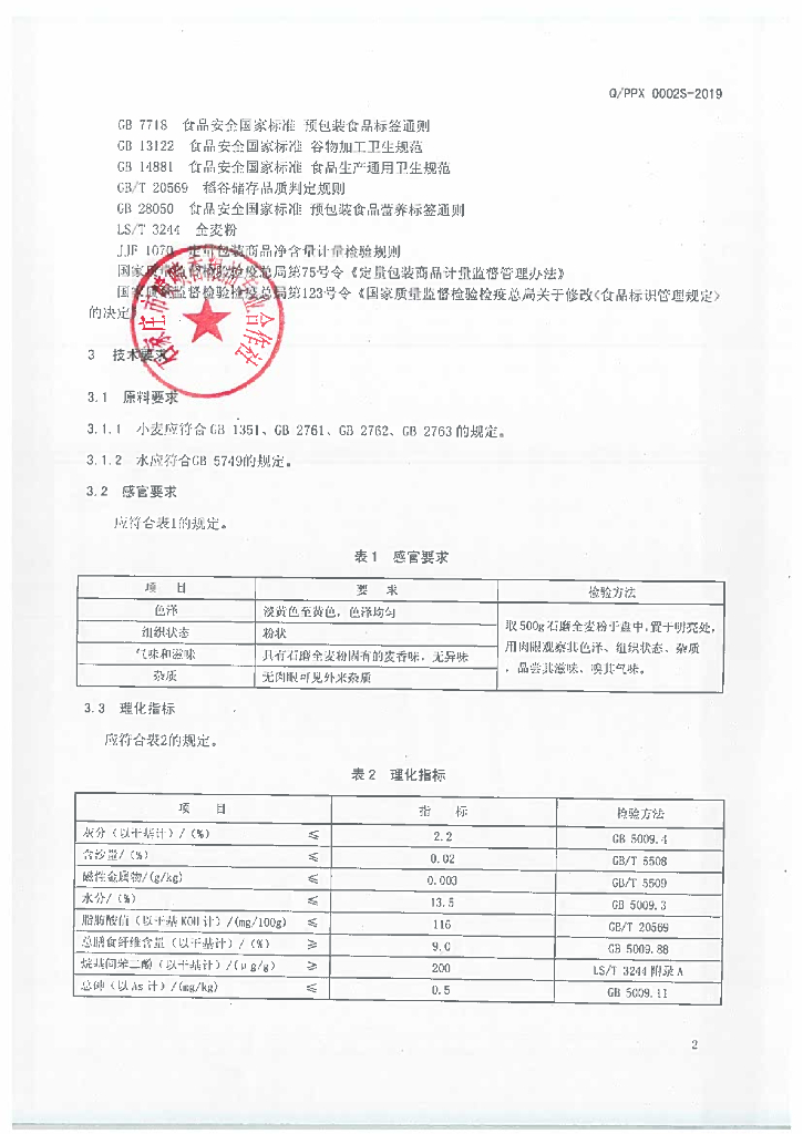 Q/PPX 0002S-2019 标准预览