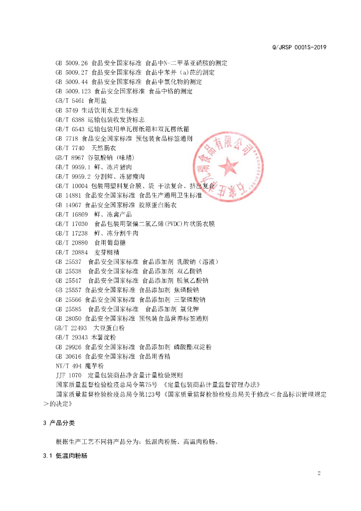 Q/JRSP 0001S-2019 标准预览