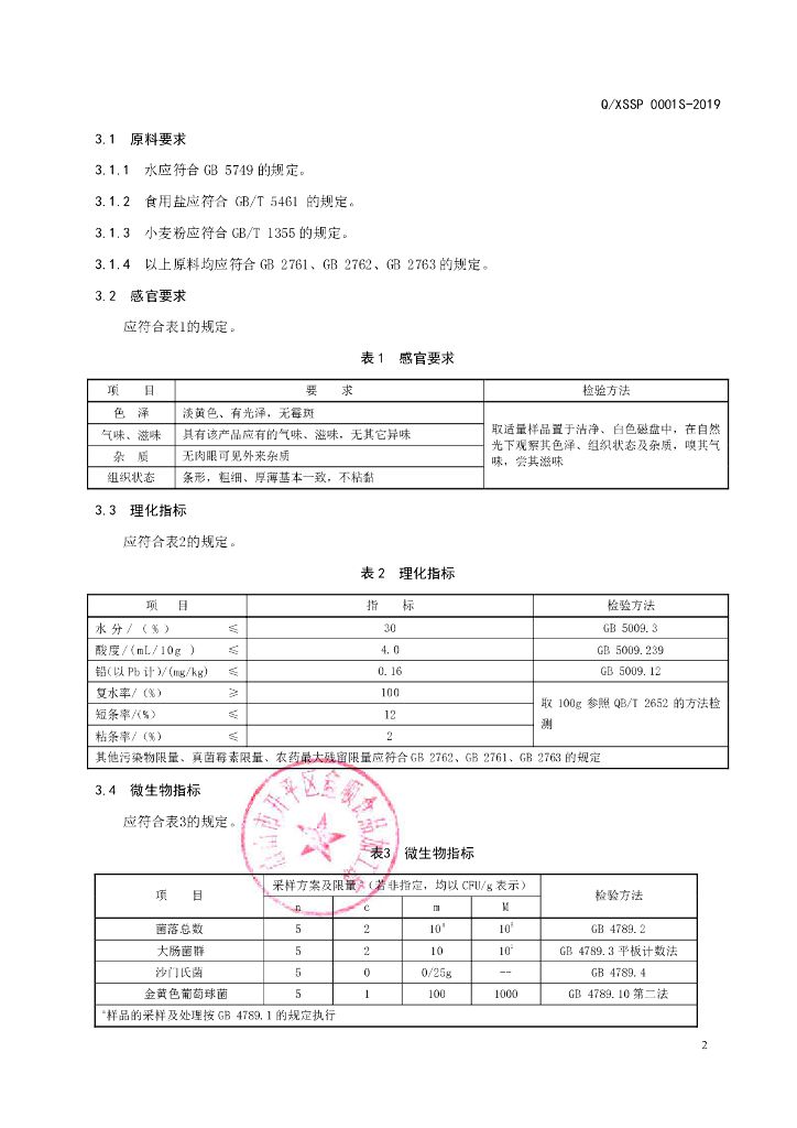 Q/XSSP 0001S-2019 标准预览