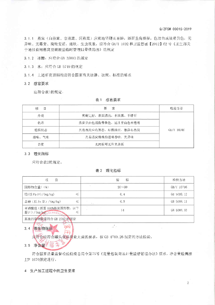 Q/ZFSW 0001S-2019 标准预览