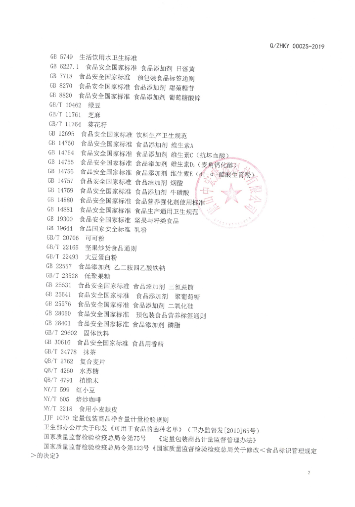 Q/ZHKY 0002S-2019 标准预览