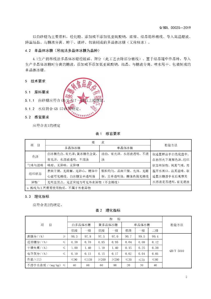 Q/BDL 0002S-2019 标准预览