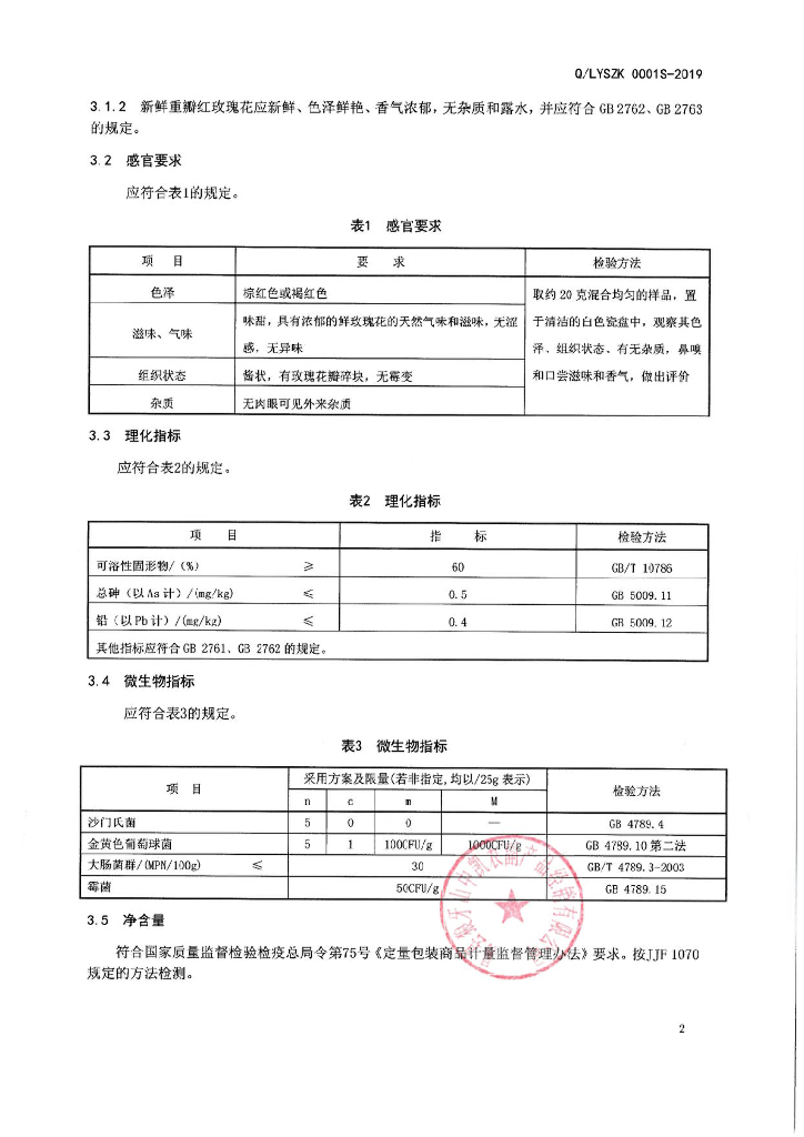 Q/LYSZK 0001S-2019 标准预览