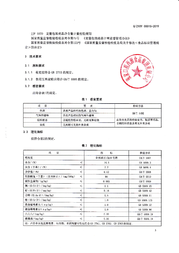 Q/ZYXY 0001S-2019 标准预览