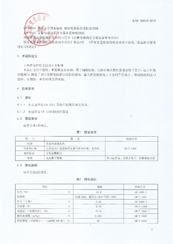 Q/CF 0001S-2019 标准预览