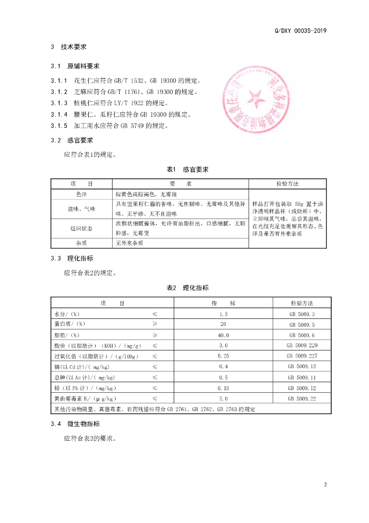 Q/DXY 0003S-2019 标准预览