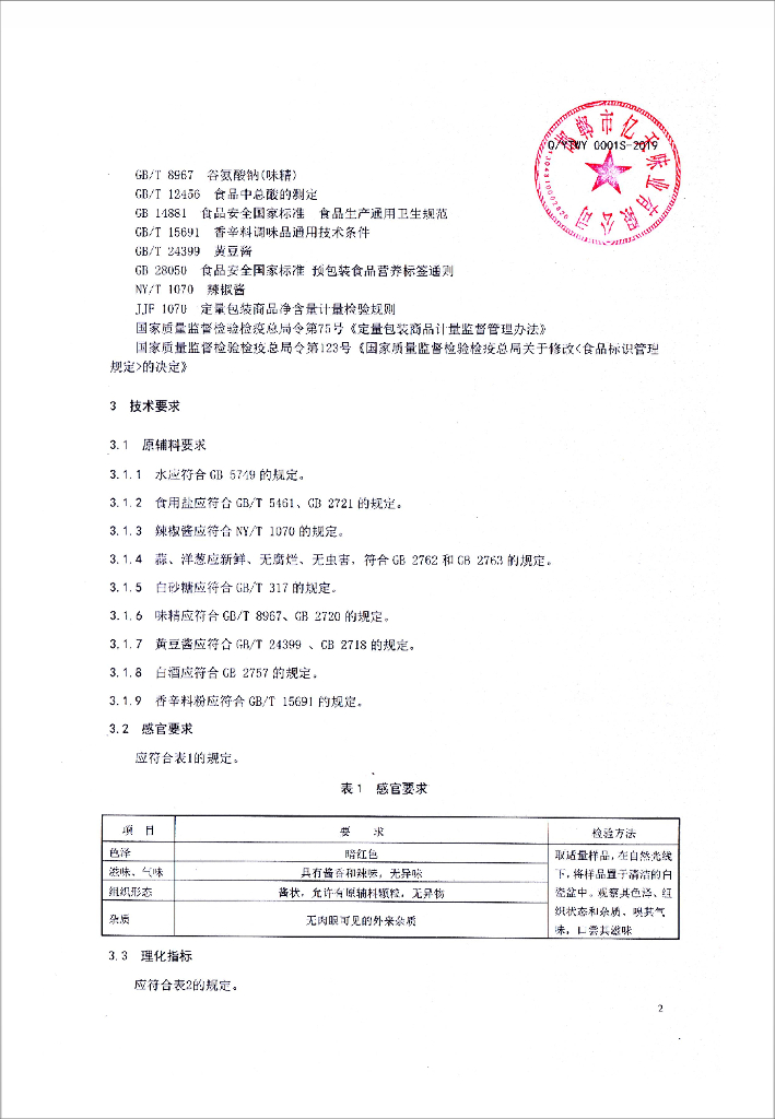 Q/YTWY 0001S-2019 标准预览
