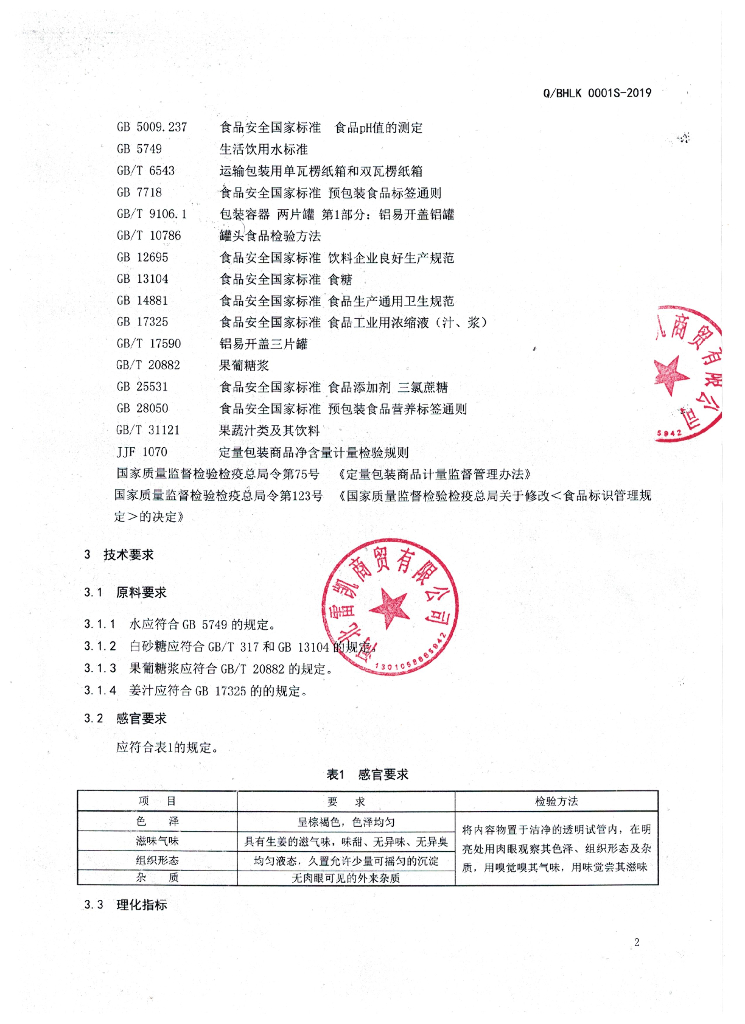 Q/BHLK 0001S-2019 标准预览