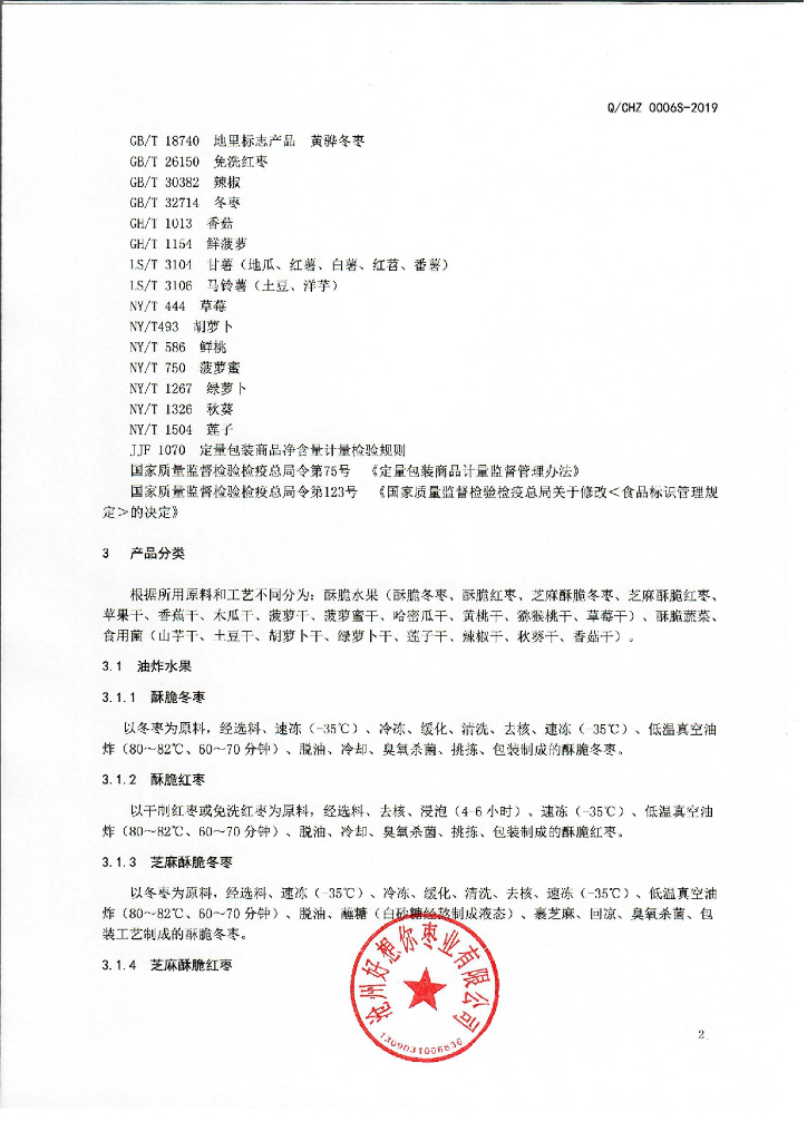 Q/CHZ 0006S-2019 标准预览