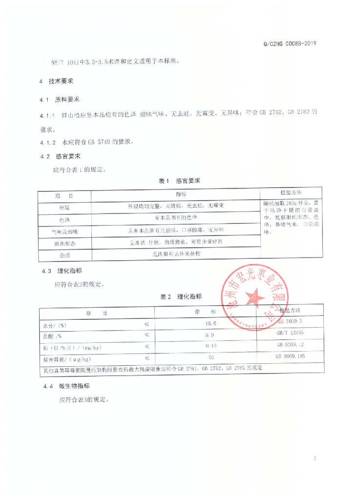 Q/CZHG 0008S-2019 标准预览