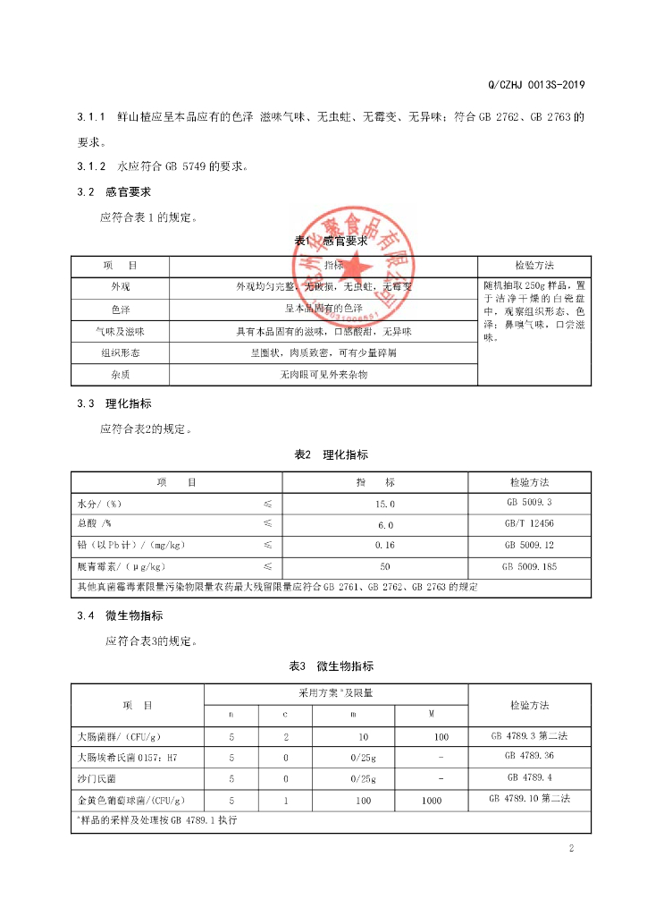 Q/CZHJ 0013S-2019 标准预览
