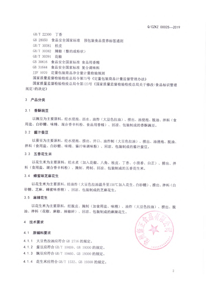 Q/CZKZ 0002S-2019 标准预览