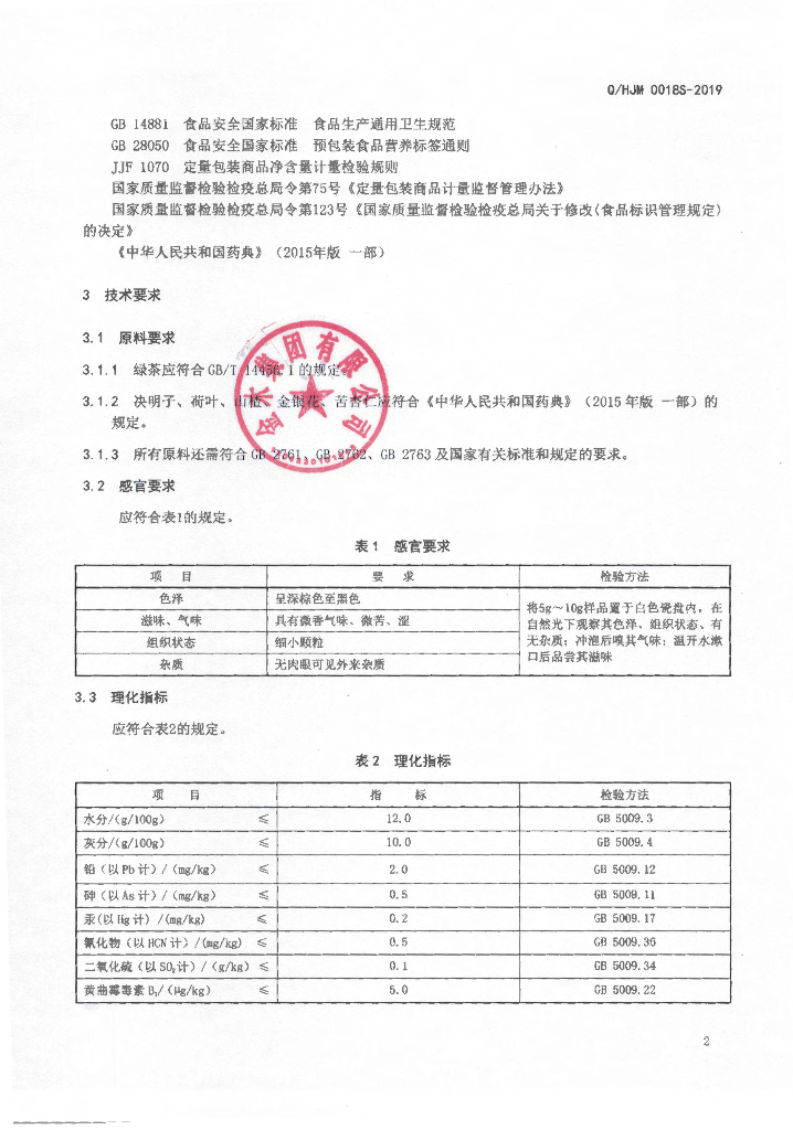 Q/HJM 0018S-2019 标准预览