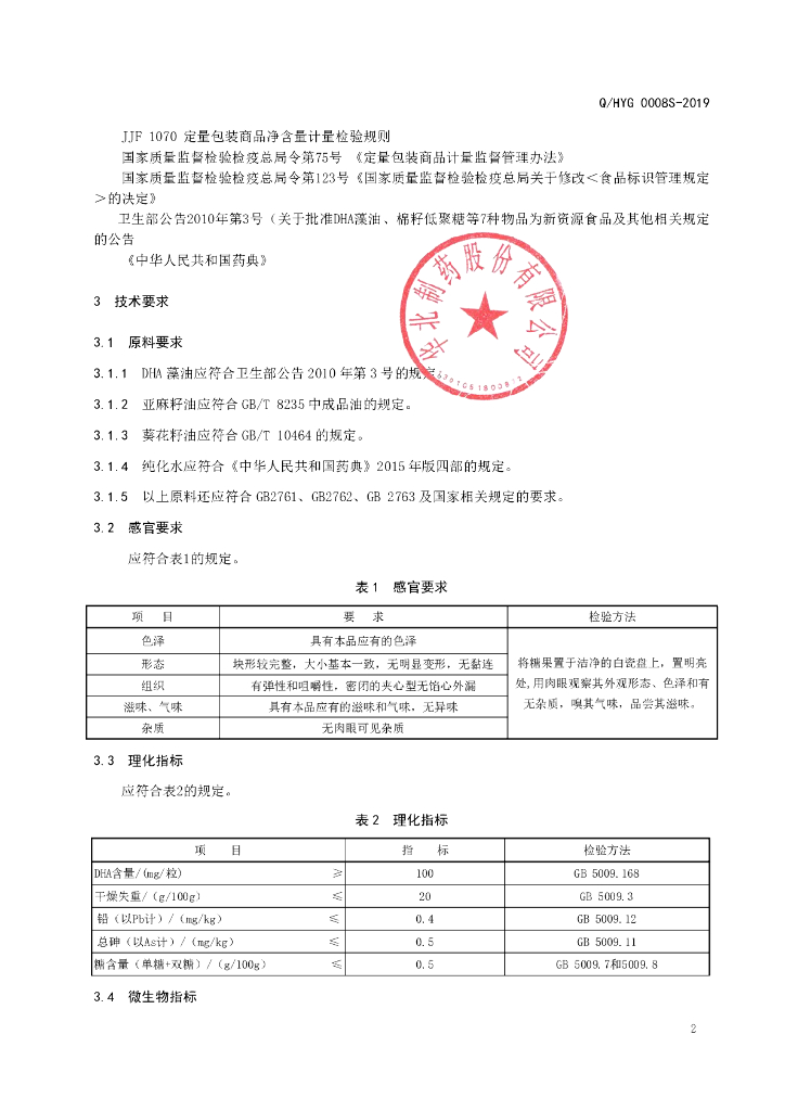 Q/HYG 0008S-2019 标准预览