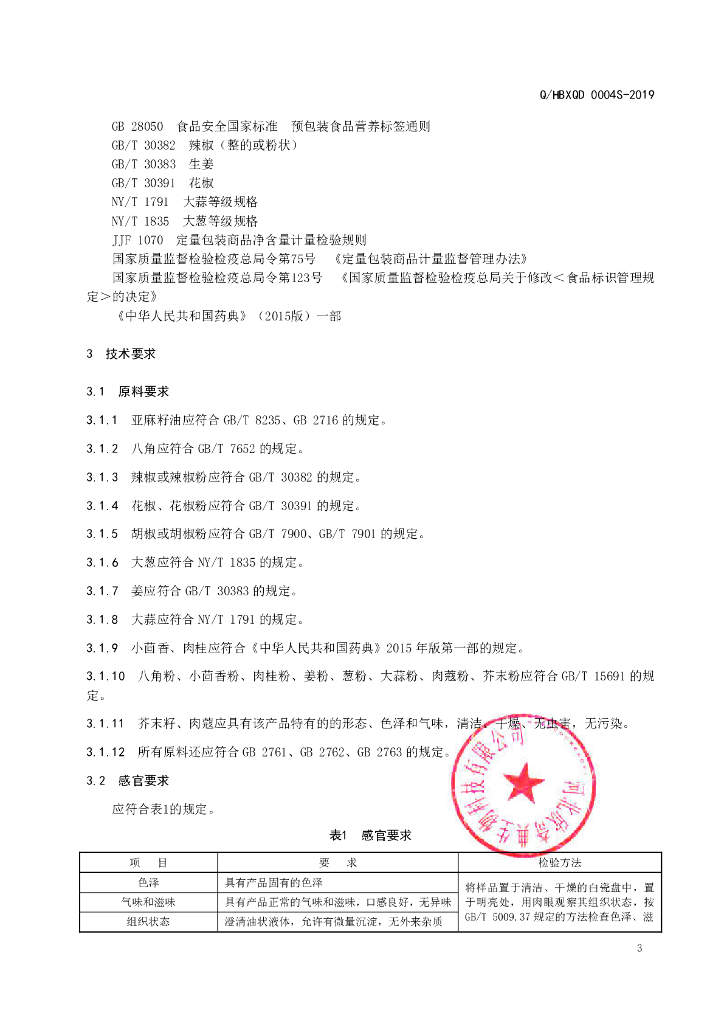 Q/HBXQD 0004S-2019 标准预览