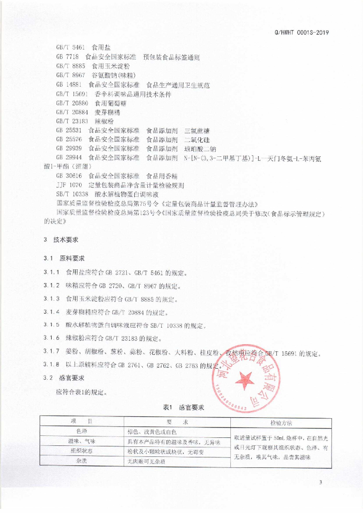 Q/HWHT 0001S-2019 标准预览