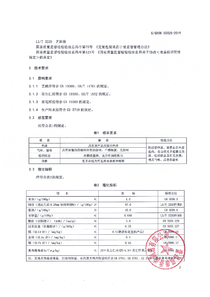 Q/QXSK 0002S-2019 标准预览