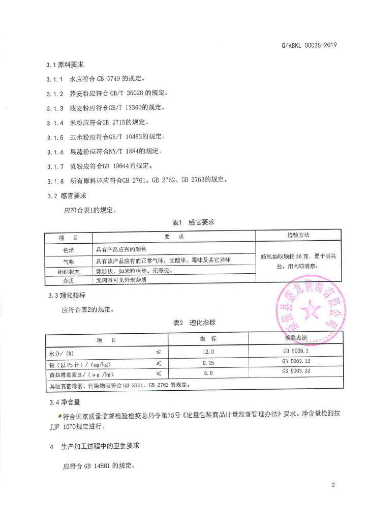 Q/KBKL 0002S-2019 标准预览