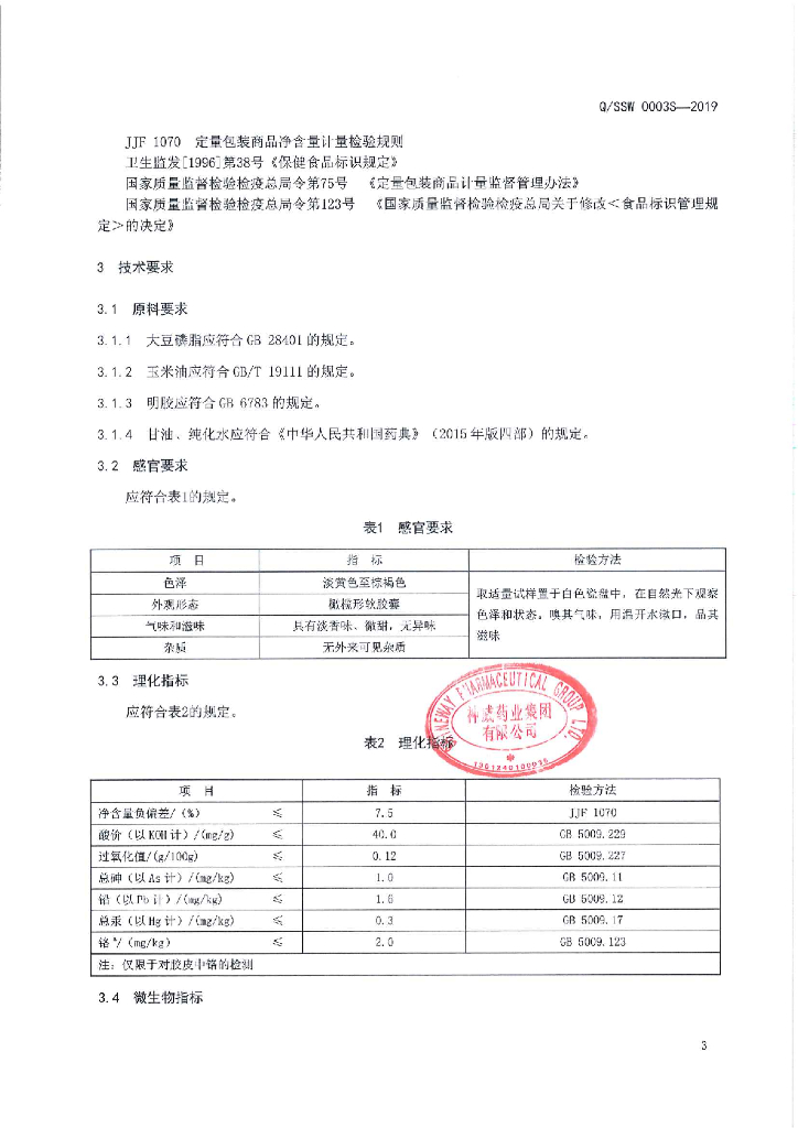Q/SSW 0003S-2019 标准预览