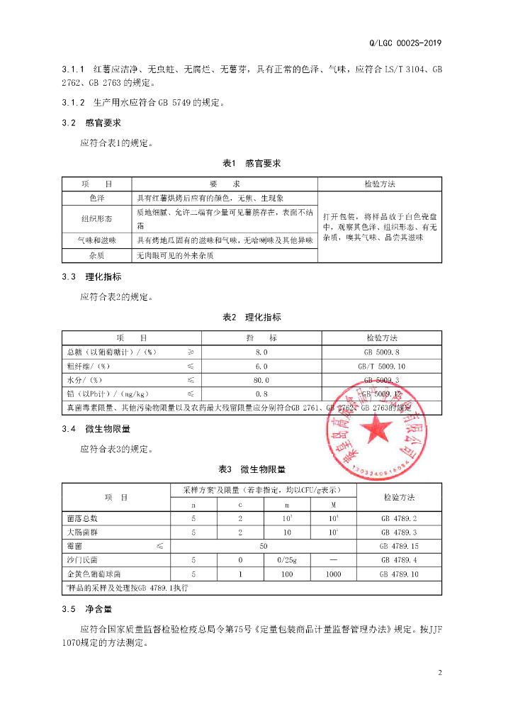 Q/LGC 0002S-2019 标准预览