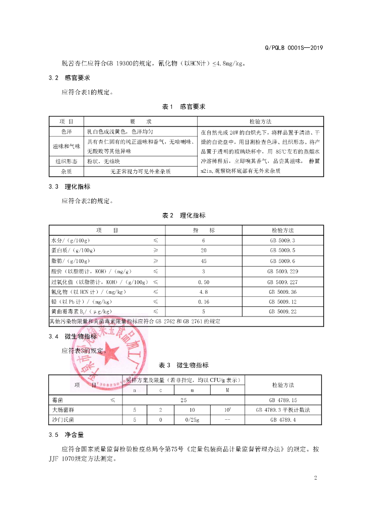 Q/PQLB 0001S-2019 标准预览