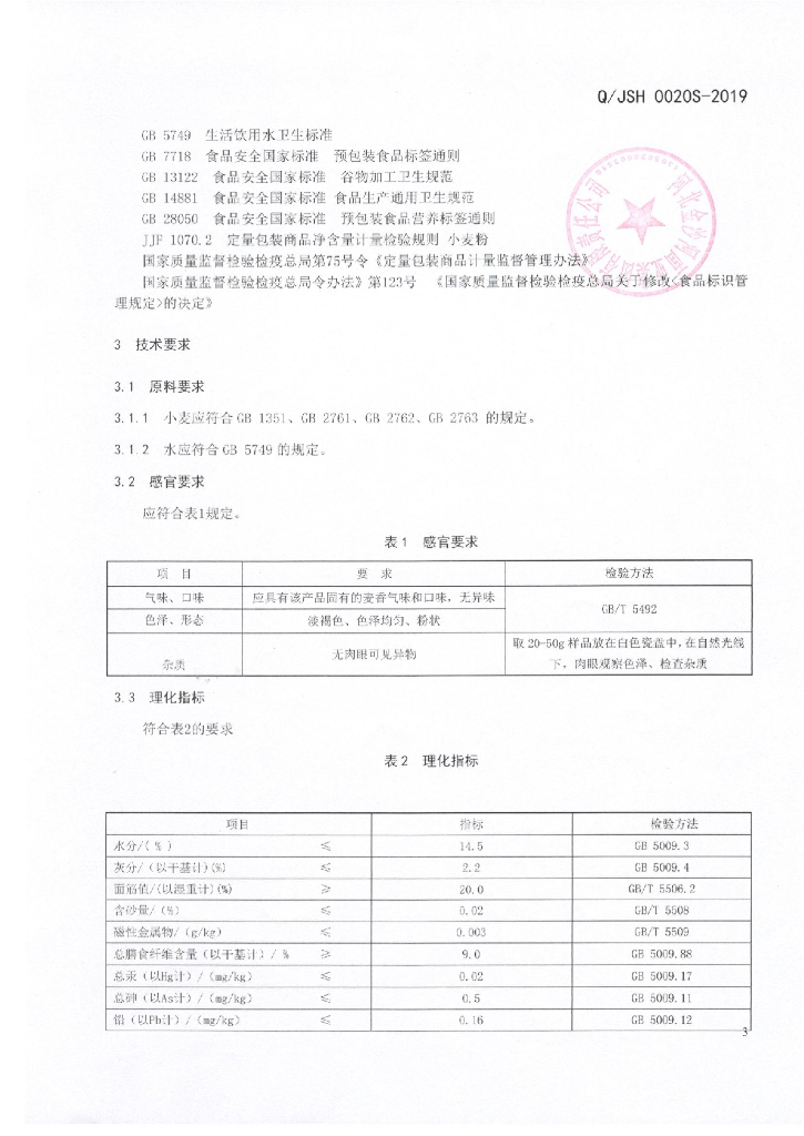 Q/JSH 0020S-2019 标准预览
