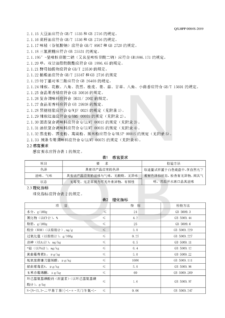Q/LHPP 0004S-2019 标准预览