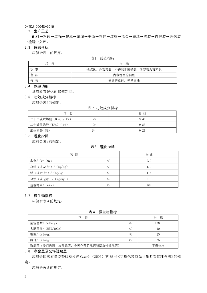 Q/TDJ 0004S-2015 标准预览