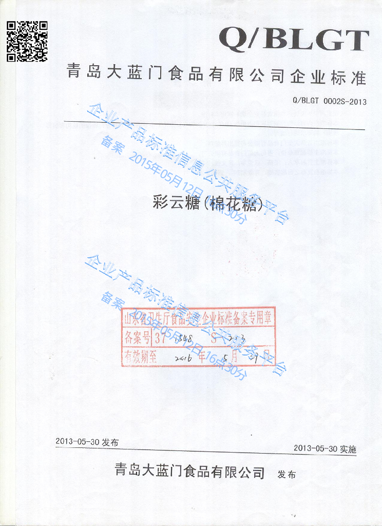 Q/BLGT 0002S-2013 标准预览