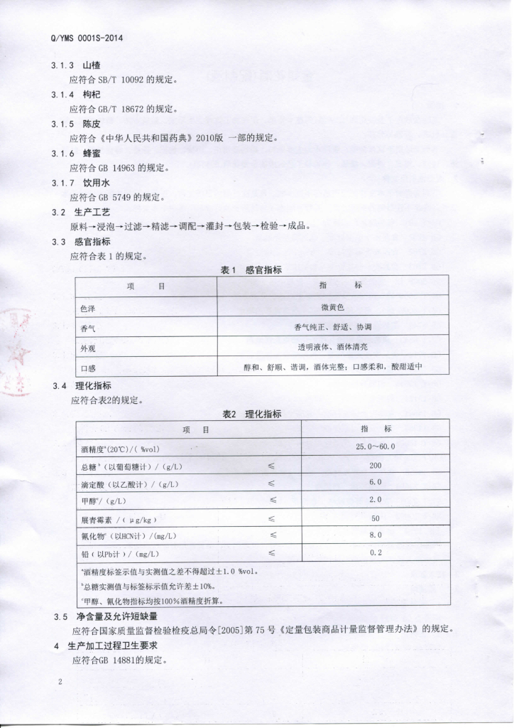 Q/YMS 0001S-2014 标准预览