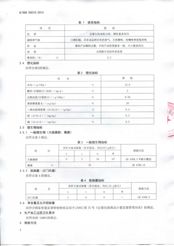 Q/SGH 0001S-2015 标准预览