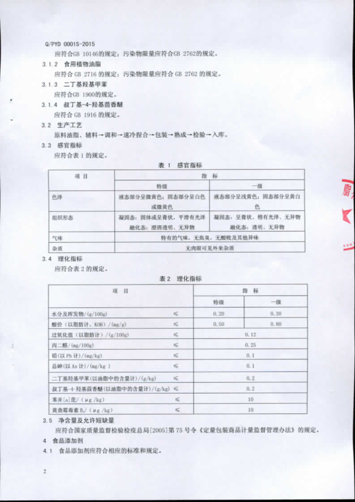 Q/PYD 0001S-2015 标准预览